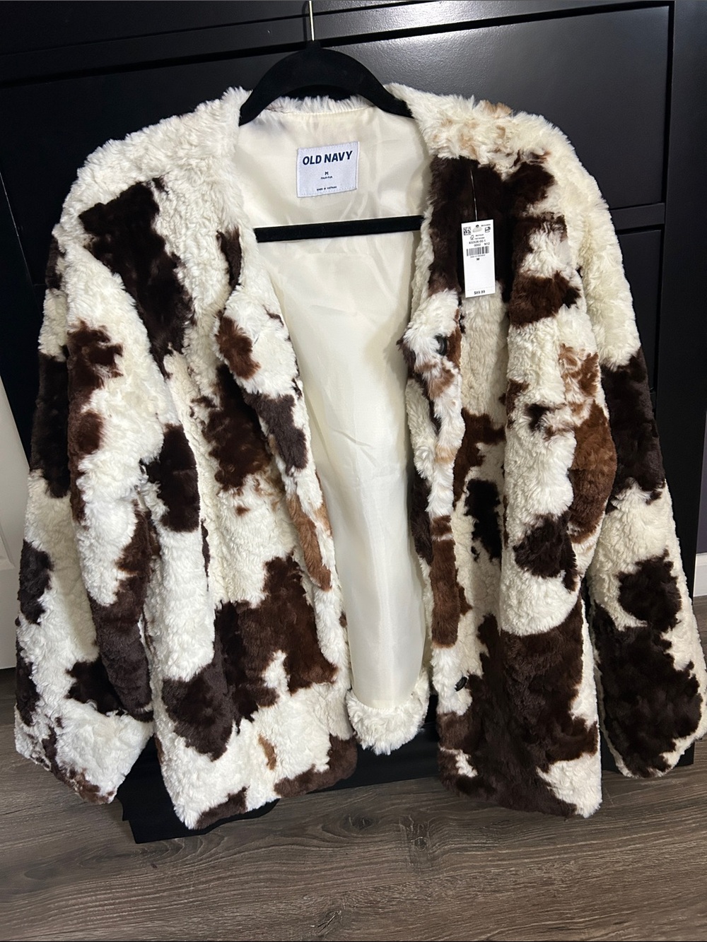 Old Navy Cream and Brown Faux Shearling Teddy Jacket